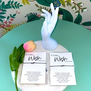 Pair of wish bracelets unisex ; heart and star